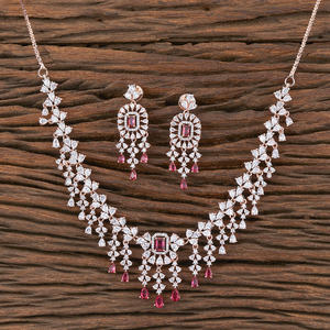 Superbe et exclusive collection de colliers Cz classiques plaqués or rose 427426 pour la vente en gros - Product Image 4