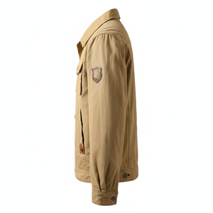 Blouson aviateur pour homme, vente chaude, design simple, col montant, bouton unique sur le devant, coton lourd, décontracté, respirant, coupe-vent, printemps - Product Image 3