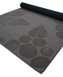 Modern Geometrical Hand Carved Texture Wool Area <b>Rug</b> Taupe 100% Wool Eco-Friendly High-Low Design Hand Loom Cotton Backing Set - Product Image 4