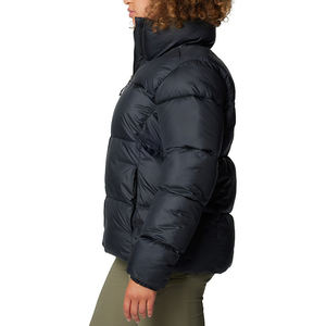 Chaqueta acolchada de mujer con diseño personalizado OEM con cuello levantado, cremallera de otoño e invierno, lona lisa, producto terminado de baja tasa - Product Image 4
