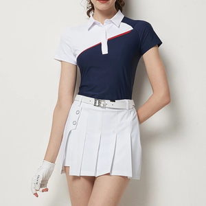 Golf de manga corta con estilo para mujer para Polos Ropa deportiva de punto transpirable ligera con logotipo personalizado Ropa deportiva para mujer - Product Image 2