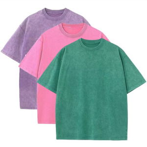 เสื้อคอกลมวินเทจซักลายกรดซีดจางผ้าฝ้าย100% ระบายอากาศได้ใส่สบายโอเวอร์ไซส์ดีไซน์ยาวเปิดไหล่ลำลอง - Product Image 6