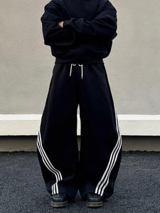 กางเกงวอร์มผ้าคอตตอนใช้ได้ทุกเพศกางเกงทรงแบ็กกี้จ็อกเกอร์ขากว้างพิมพ์ลายดิจิตอลโลโก้ตามสั่ง - Product Image 4