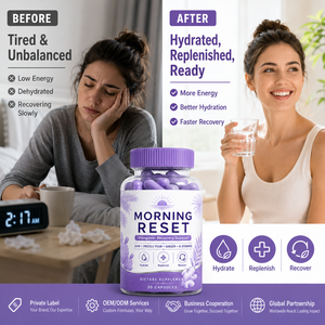 Cápsulas <span class=keywords><strong>para</strong></span> <span class=keywords><strong>la</strong></span> Recuperación de <span class=keywords><strong>la</strong></span> <span class=keywords><strong>Resaca</strong></span> Morning Reset, DHM, Opalo, Jengibre, Vitaminas <span class=keywords><strong>B</strong></span>, Hidratación, Repuesto de Nutrientes, Marca Privada - Product Image 2