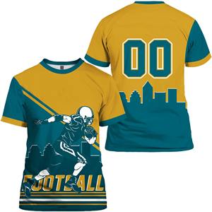 Nuevo conjunto deportivo para hombre transpirable nombre personalizado Fans uniforme Kit fútbol americano gráfico camiseta con mangas cortas - Product Image 2