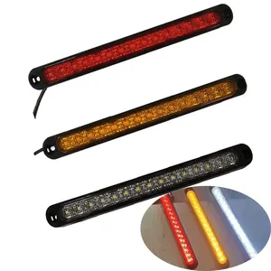 E-Mark 10 Inch Waterdicht Rood Amber White15 Led Aanhangwagen Licht Bar Lopende Rem Richtingaanwijzers Achterlicht Achterzijde Voor Truck Trailer