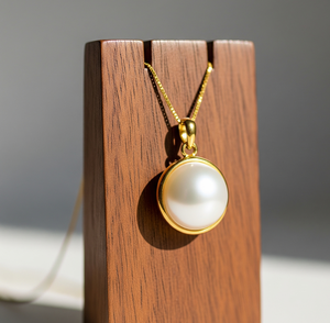 Top Grade 925 Sterling Silver Chain Bezel Setting Bohemian Natural Freshwater Pearl Round Pendant Healing Crystal Fashion Gift - Product Image 4