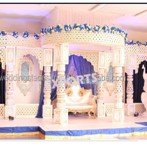 จักรวาลราชาผู้ยิ่งใหญ่สำหรับงานแต่งงานพระราชผิวสีขาวตกแต่งงานแต่งงานที่งดงามของตกแต่งงานแต่งงานของ gujarati mandap jharokha mandap - Product Image 1