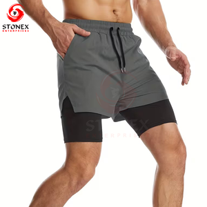 Hot Sale Mens Gym Shorts <b>Drawstring</b> Custom Breathable Quick Dry Spandex/Polyester Flexible Sportswear Workouts Bulk Wholesale - Product Image 4