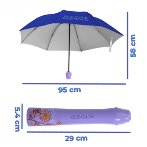 Ombrello Pieghevole da Viaggio con Nylon 190T e 8 Stecche, Manico a Forma di Fiore e Custodia in Plastica, Design a Tre Pieghe - Product Image 6