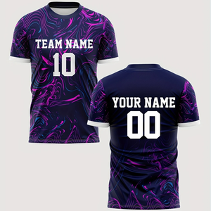 Vente en gros Maillot de football à manches longues, col rond, polyester, entraînement Maillot graphique vibrant Coupe confortable, équipement de football - Product Image 1