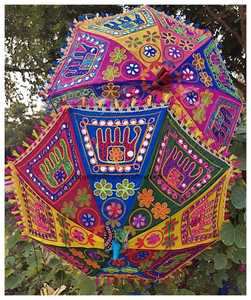 Paraguas de algodón vintage Panel de encaje decorativo y Marco de hierro para fiestas de boda y uso doméstico Hecho a mano Nueva llegada tradicional - Product Image 1