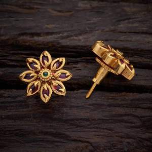 Antique Style Religious <b>Stud</b> 140634 Flower Shape Zircon Diamond <b>Turquoise</b> Pearl Bezel Set for Parties Made Brass Zinc Alloy - Product Image 3