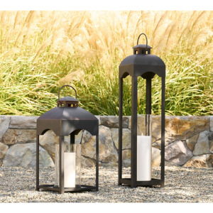 Hot Selling <b>Black</b> Metal Modern Handmade Indoor/Outdoor <b>Candle</b> Lanterns New Arrival Curved Top Glass Tubes Home Decoration - Product Image 5