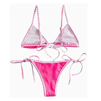 Ensembles de bikinis mini sexy personnalisés pour femmes, 2 pièces, imprimés, rembourrés amovibles, en polyester/nylon, vente en gros