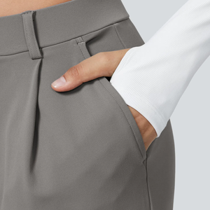 <span class=keywords><strong>Pantaloni</strong></span> da <span class=keywords><strong>Donna</strong></span> a Vita Alta alla Moda in Cotone Intrecciato a Tinta Unita, Modello Largo a Gamba Larga <span class=keywords><strong>con</strong></span> Due <span class=keywords><strong>Tasche</strong></span> <span class=keywords><strong>Laterali</strong></span> - Product Image 5