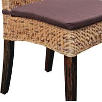 Chaise de salle à manger en rotin naturel fait à la main avec coussin chaise en osier pour maison café restaurant et meubles d'hôtel