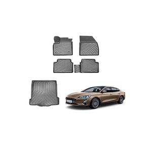 For Focus 5 3D Mat with Luggage Pool Black Sedan After 2019 One Size Made in Turkey - Product Image 1
