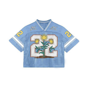 Camiseta de Fútbol Retro Americana de Alta Calidad al por Mayor, Ropa Urbana Personalizada, Corta, Estampada, Transpirable, Talla Grande, Transferencia de Calor 100% - Product Image 5