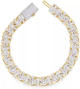 Customized New Designer S925 Sterling <b>Silver</b> With Round Moissanite Diamond <b>Charm</b> <b>Bracelet</b> For Him - Product Image 6