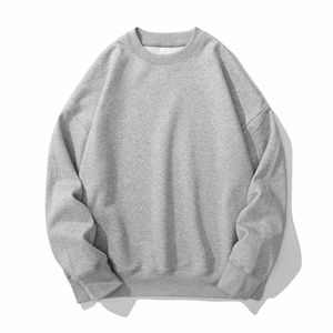 Automne/hiver 450G coton sweat à col rond plaine Logo surdimensionné pour hommes/femmes tissu polaire avec motif imprimé - Product Image 5