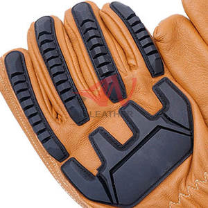 Guantes de Impacto de Cuero de Primera Calidad con TPR, Material de Cuero Suave con Agarre Fuerte para Trabajos Pesados - Product Image 4