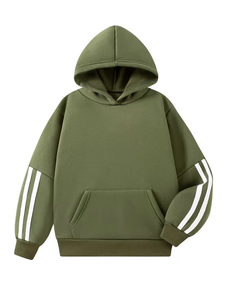 Sweat-shirt à capuche et poches en tissu uni pour garçons, pour l'automne/hiver, vêtements d'extérieur, fabriqué au Bangladesh - Product Image 3