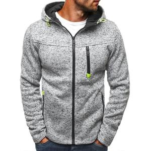 Sudadera con capucha para hombre con bolsillos laterales con cremallera Lana fina Color sólido Casual Chándal con capucha para exteriores Chaqueta con capucha delgada de manga larga - Product Image 2