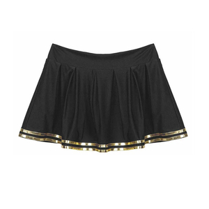 Women 2 Piece Sporty <b>Set</b> Sleeveless V Neck Top With Pleated Skirt Color Blocked Black White Gold Trim Spring Summer - Product Image 5