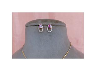 ชุดสร้อยคอพร้อมต่างหูประดับเพชร CZ ดีไซน์หรูหรา สีทองเงิน ขัดเงา สำหรับผู้หญิง สวมใส่ในงานปาร์ตี้ - Product Image 3