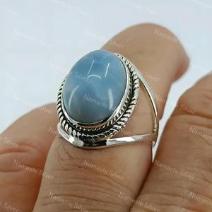 Handmade Owyhee <b>Opal</b> <b>Ring</b>, Sterling Silver Boho Promise <b>Ring</b> - Product Image 1