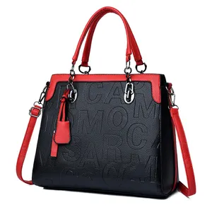 Индивидуальный дизайн OEM, черная кожаная Женская Ручная сумка 2022, роскошная модная ручная сумка с сублимационным тиснением, декорированная полосатая кожа
