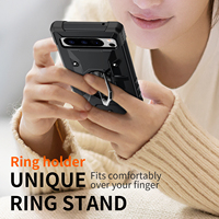 Étui de téléphone robuste avec béquille rotative à 360 degrés, magnétique, antichoc, pour Google Pixel 8 Pro, matériau PC+TPU avec coussin d'air