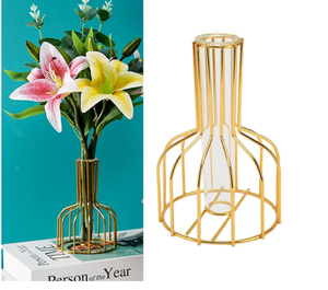 Florero de Metal contemporáneo con acabado dorado para boda, hogar y Hotel, decoración de mesa - Product Image 6