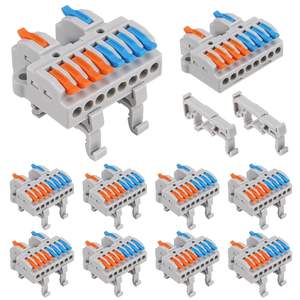 Conector de Cable de Cobre KV428, Conector Eléctrico Universal de Conexión Rápida, Divisor de Conductores, Bloques de Terminales de Cable LED de Inserción, Niquelado, 600V - Product Image 1