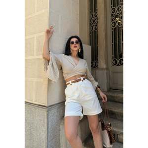 <b>Elastic</b> Waist Shorts 236 - Off white - Product Image 4