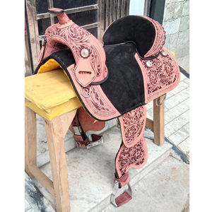 Selle de cheval sans arçon en cuir de qualité supérieure pour le Western Pleasure, le Trail et le Barrel Racing - Product Image 2