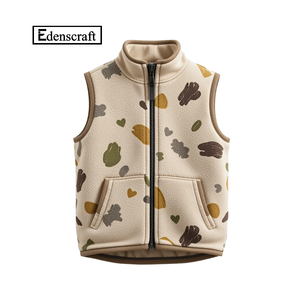 Màu xanh đậm trẻ mới biết đi bé trai lông cừu phồng Áo khoác ấm Dây Kéo Túi O cổ thân thiện với môi nhanh khô nhẹ thoáng khí - Product Image 6