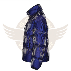 Chaqueta acolchada de invierno sostenible 2025 personalizada para hombre, cuello levantado, burbuja acolchada, resistente al agua, transpirable, posición frontal del logotipo - Product Image 3