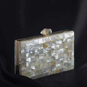 Eco-Friendly <b>Pearl</b> Inlay <b>Clutch</b> <b>Bag</b> Handcrafted Natural Shape Modern Style Custom Size Wedding Holiday Luxury Gifting CRAFT - Product Image 4