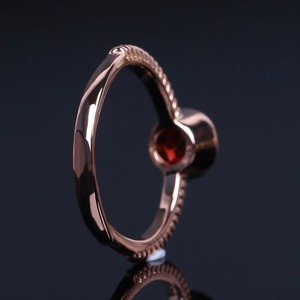 Handmade 925 Sterling <b>Silver</b> <b>Garnet</b> Engagement <b>Ring</b> Vintage Style Fine Jewelry Diamond Pearl <b>Garnet</b> Promise Wedding Band Set - Product Image 3