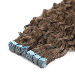 อินเดียน เรมี เคอร์ลี่ เทป แฮร์ เอ็กซ์เทนชั่นส์ 3B # 8 สีน้ำตาลอบเชย 20 นิ้ว - Product Image 3
