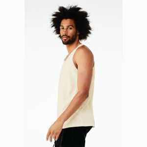 Vente au détail Fit 100% Airlume peigné anneau filé coton 32 simple 4.2 oz naturel unisexe Jersey réservoir décontracté bouton décoration côté cousu - Product Image 2