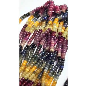 พลอยแซฟไฟร์หลายเส้นจากธรรมชาติจำนวน10เส้นขนาด4-13มม. เป็นเม็ดเรียบ1014 CT ล็อตขนาด16นิ้ว iroc $142 - Product Image 3