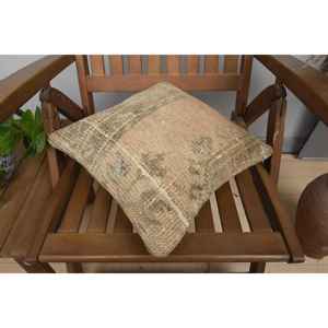 Beige Wool Kantha Patchwork <b>Pillow</b> 14x14 Inch Luxury Vintage Embroidered Fluffy Rustic <b>Throw</b> <b>Pillow</b> for Floor Use - Product Image 4