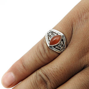 Natural Carnelian Gemstone 925 Sterling Silver Marquise Shape Classic <b>Ring</b> for Woman <b>Girls</b> Handmade Jewelry Direct Factory Price - Product Image 3