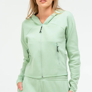Nouveau survêtement élégant avec logo personnalisé sweats à capuche zippés et survêtement de jogging ensemble 2 pièces survêtements pour femmes - Product Image 6