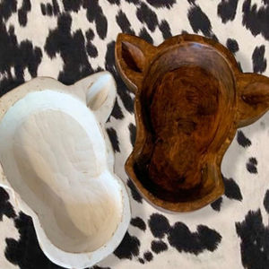 Tazón de masa de madera de vaca de granja rústica hecho a mano decoración occidental ecológica regalo único sostenible para acampar cuencos para ganado - Product Image 2