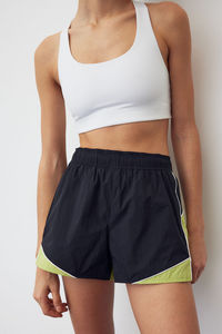 Shorts en jean pour femmes, style tricoté, taille haute élastique, décontractés, extensibles, avec ourlet brut, pour l'été, personnalisables avec logo - Product Image 2