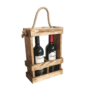 Home Bar Decoration Mango Wood <b>Wine</b> Bottle Holder Caddy Manufacturer Custom Handmade Acacia <b>Wooden</b> Bar Caddy - Product Image 2